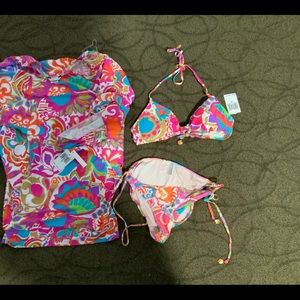 Trina Turk Malibu Barbie Bikini set size 12